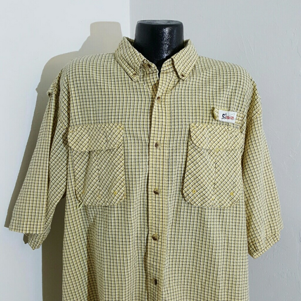 World Wide spotsman vent shirt waffle fabric cotton blend men size 2 XL